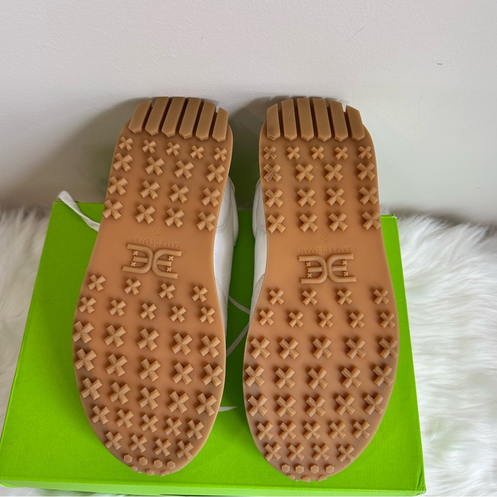 NIB Sam Edelman Layla Suede and Nylon Fashion Sneakers White Multi size 7.5 - Picture 10 of 16